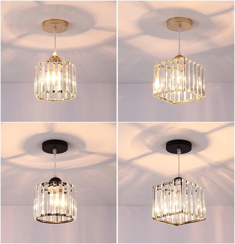 LED Creative Personality Crystal Ceiling Lamp Bedroom Restaurant Modern Simple Corridor Entrance European Style Small Chandelier