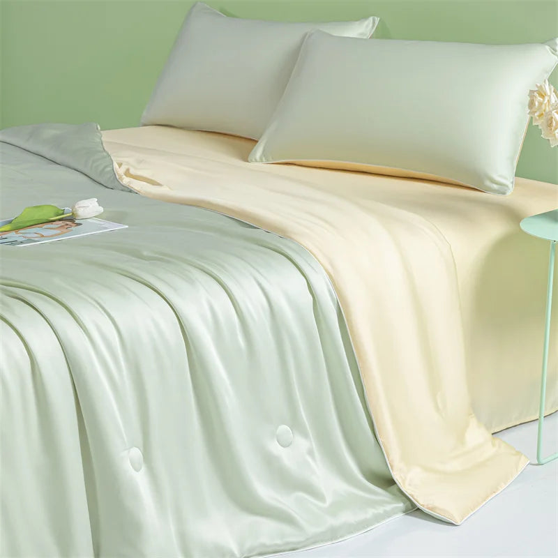 Wash Ice Silk Double Combination Summer Cool Quilt,Cold Air Condition Thin Blanket