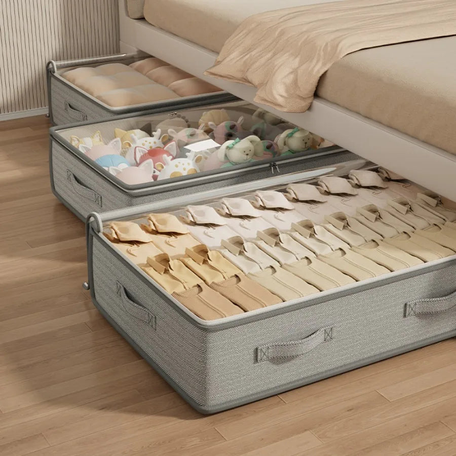 1pcUnder-Bed Wardrobe Organizers And Lockers, Foldable Under-Bed Storage Bags,  Are Used for Blankets, Skirts, Quilts, Pillows