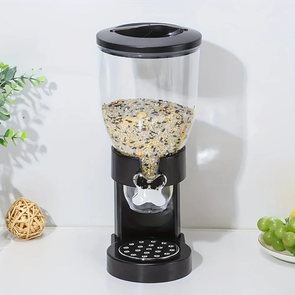 No-Electricity Needed Single Control Dry Food Dispenser - Multipurpose High Quality Snack, Cereal & Grain Container